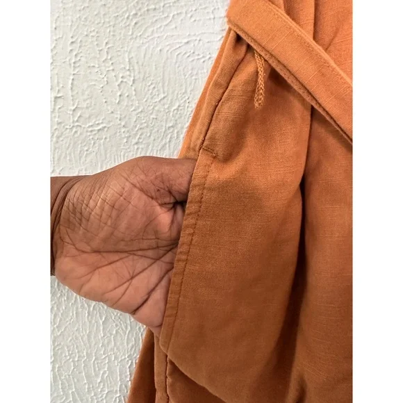 Abercrombie & Fitch Reddish Brown Adjustable Strap Belted Romper, w/ Pockets, M - Picture 4 of 14